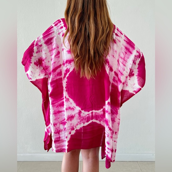 Pink Tie dye beach cover-up - Picture 2 of 3